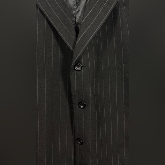 Mauro Size 56R Charcoal Pinstripe Suit Jacket - Picture 3 of 13